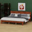 Base de lit moderne à profil bas avec tête de lit élégante et sommier à lattes solides pour le soutien du matelas-354044106