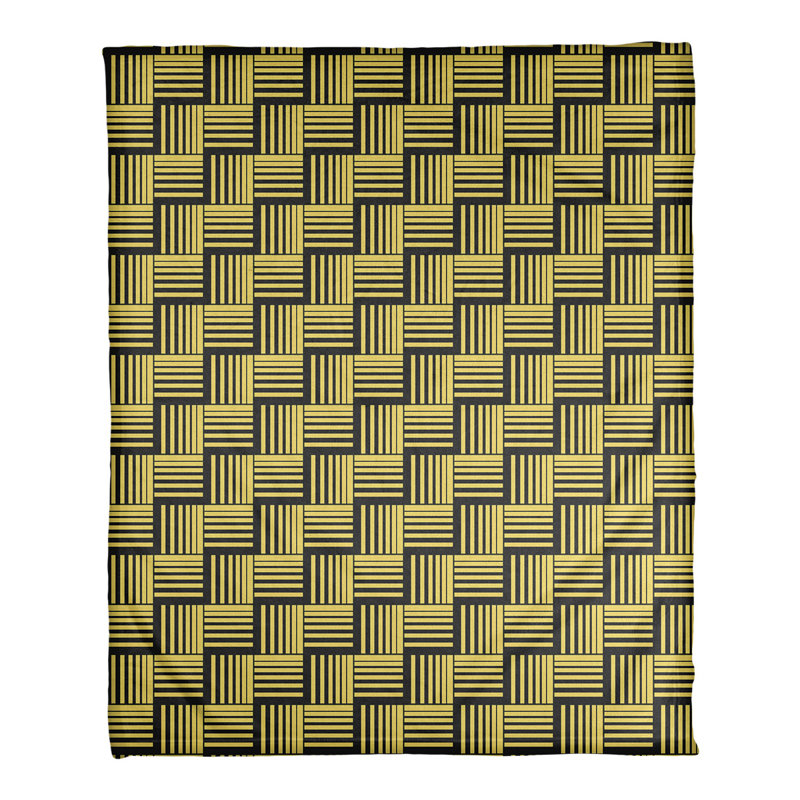 Couverture polaire à rayures classic basketweave, l 30 po x L 40 po, Jaune foncé