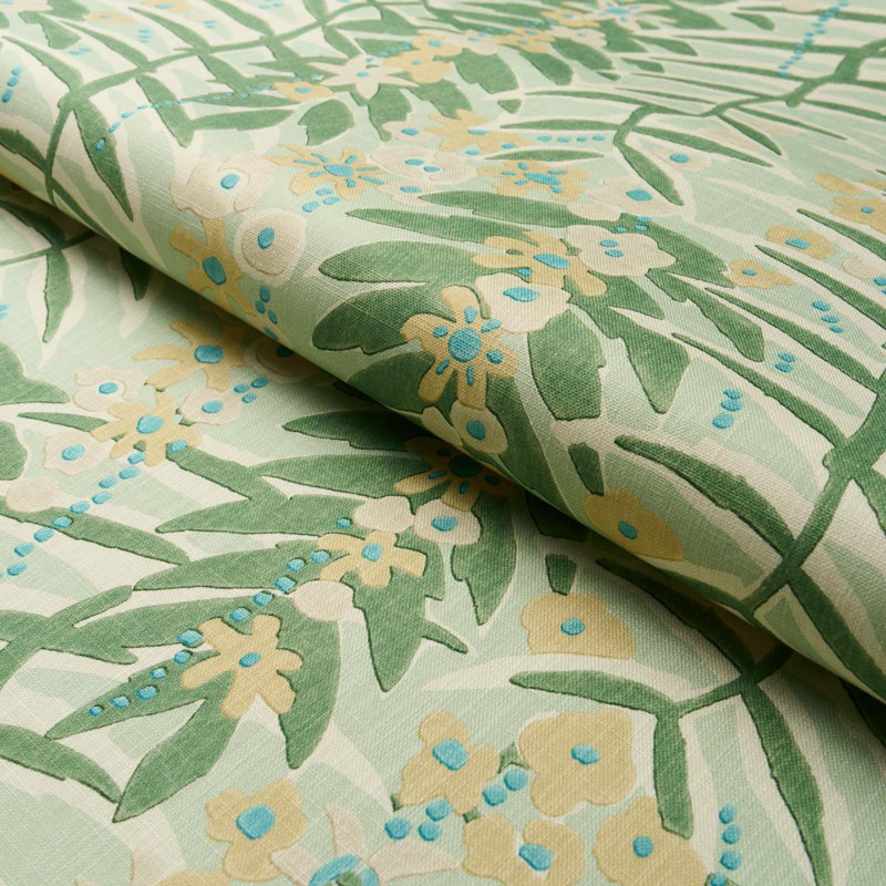Ashbee Botanical Fabric, Aqua