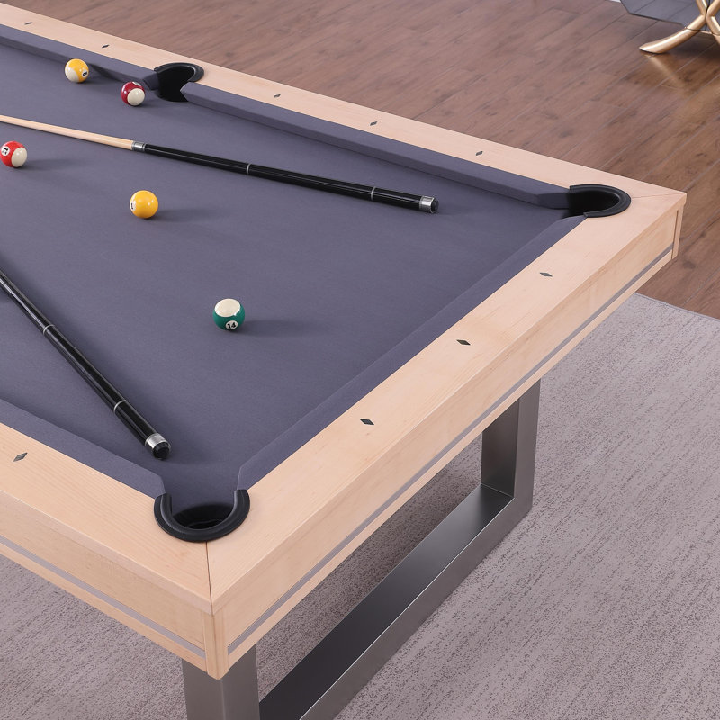 Harmony Solid Wood Slate Pool Table, 7 ft, Natural Maple, Water-Resistant Purple