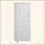 Grande armoire de rangement autoportante pour salle de bain, organisateur de finition en panneau de fibres à densité moyenne avec 2 tiroirs et tablette réglable