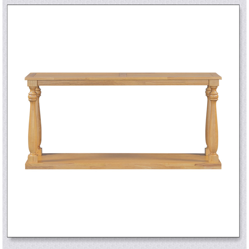 Vintage Wood Grain Console Table With Bottom Shelf And Four Vase Legs, Suitable For Entryway, Hallway, Living Room, Bedroom