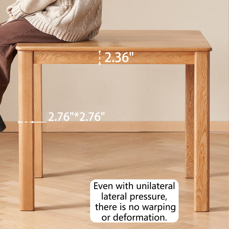 Table de salle à manger Burlywood, H 29,92 po x L 35,43 po x l 35,43 po
