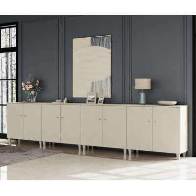 Armoire en bois manufacturé et à 8 portes Lysiane
