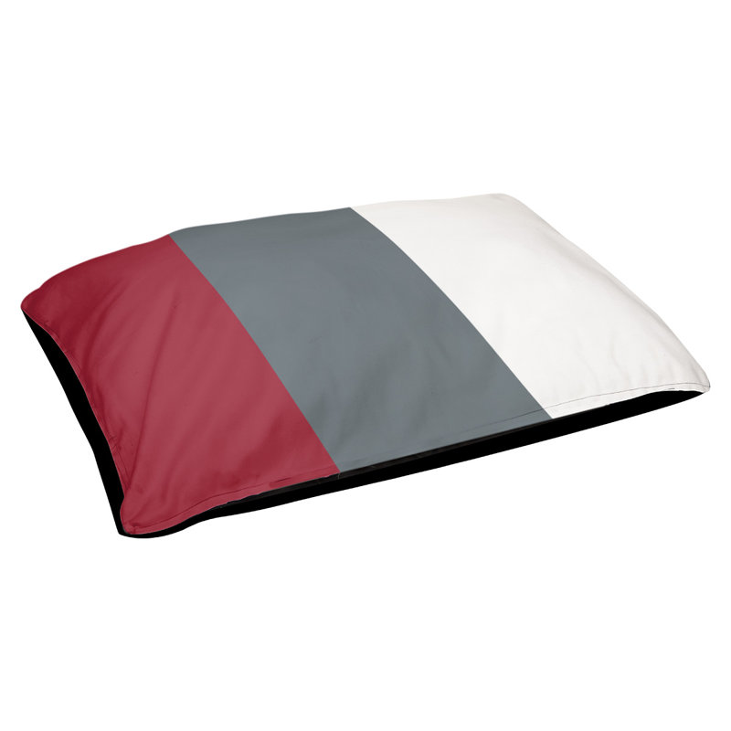 Coussin d'extérieur pour chien Florida Tribe, Grand (l 40 po x P 30 po x H 6,5 po), Red/Grey/White