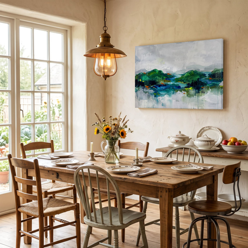 Tableau abstrait à l'huile sur toile multicolore verte, art mural moderne et contemporain pour salon, chambre et bureau à domicile