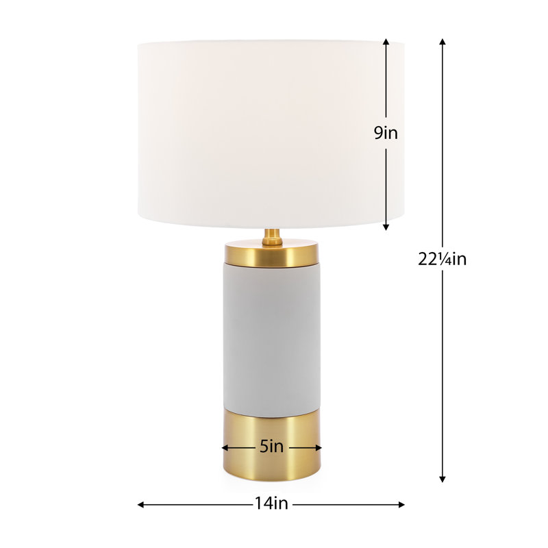 Lampe de table colonne Loris, Or / Gris
