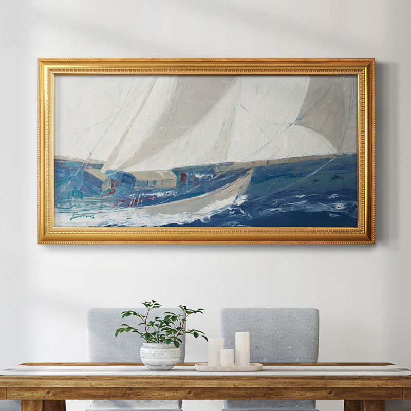 Port à port - Peinture sur toile à cadre unique, H 25 po x l 45 po x P 1 po