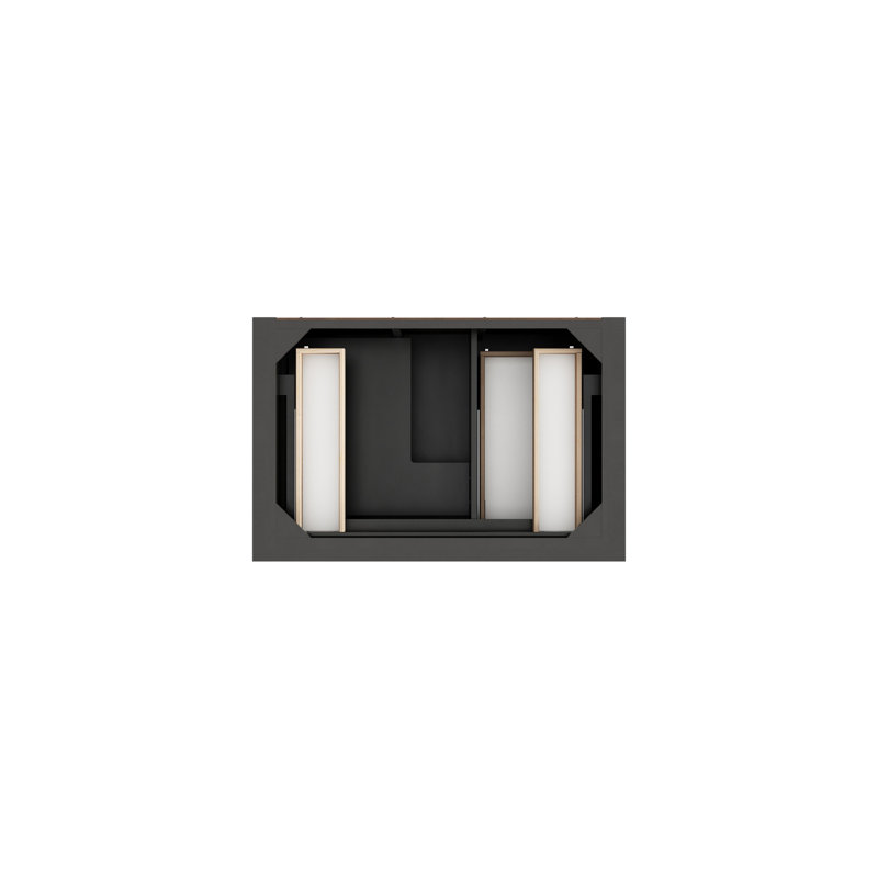 Brookfield 36'' Single Bathroom Vanity with Top, White Zeus, Single Hole, Black Onyx