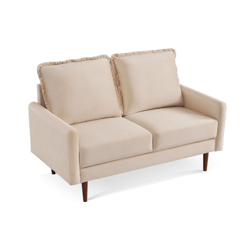 Causeuse de réception en tissu 56,7 po Nakeitha, Beige