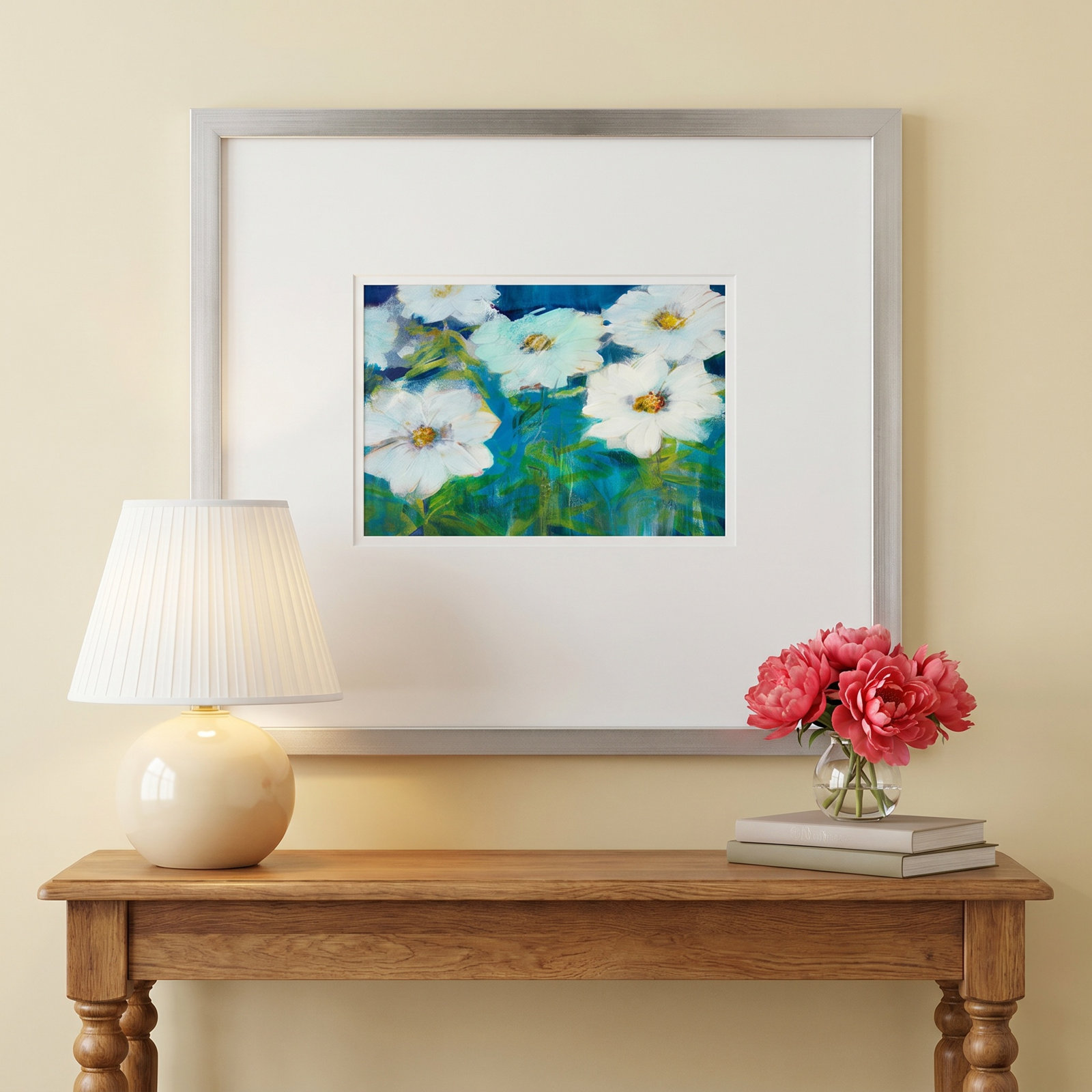 Field Day Print, 17" H x 17" W x 1.25" D, Silver Framed