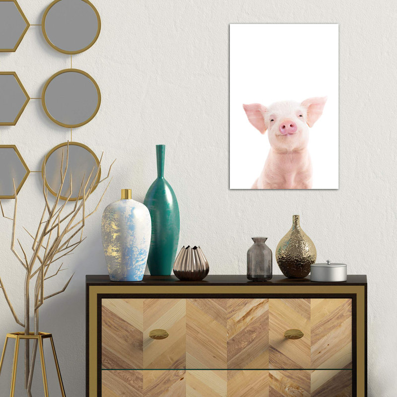 «Baby Piglet» par Sissi & Seb - impression d'art graphique, H 18 po x l 12 po x 1,5 po, Toile tendue, Pas de tapis