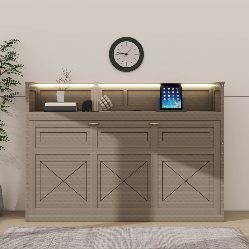 Lit simple simple TG avec bureau intégré, éclairage DEL