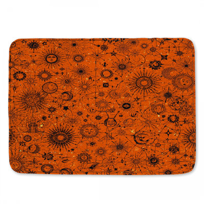 Celestial Sun Moon Patterns Bath Mat