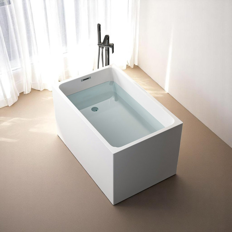 43.3'' X 27.5'' Rectangle Freestanding Soaking Acrylic Bathtub Without Seat