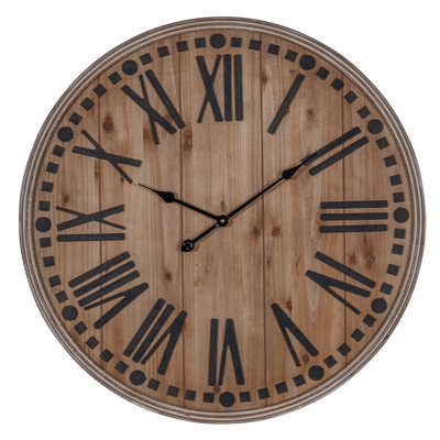 31.75'' Solid + Manufactured Wood Wall Clock