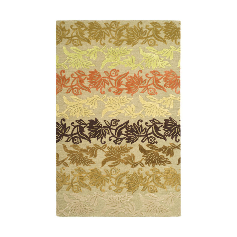 Tapis floral en laine touffeté à la main Soho, Rectangle de 5 pi x 8 pi