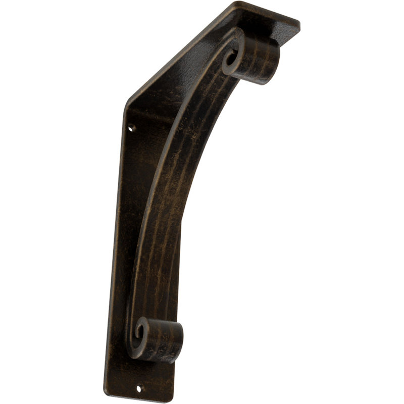 Support en fer forgé Legacy, Laiton antique, H 8 po x l 2 po x P 5,5 po