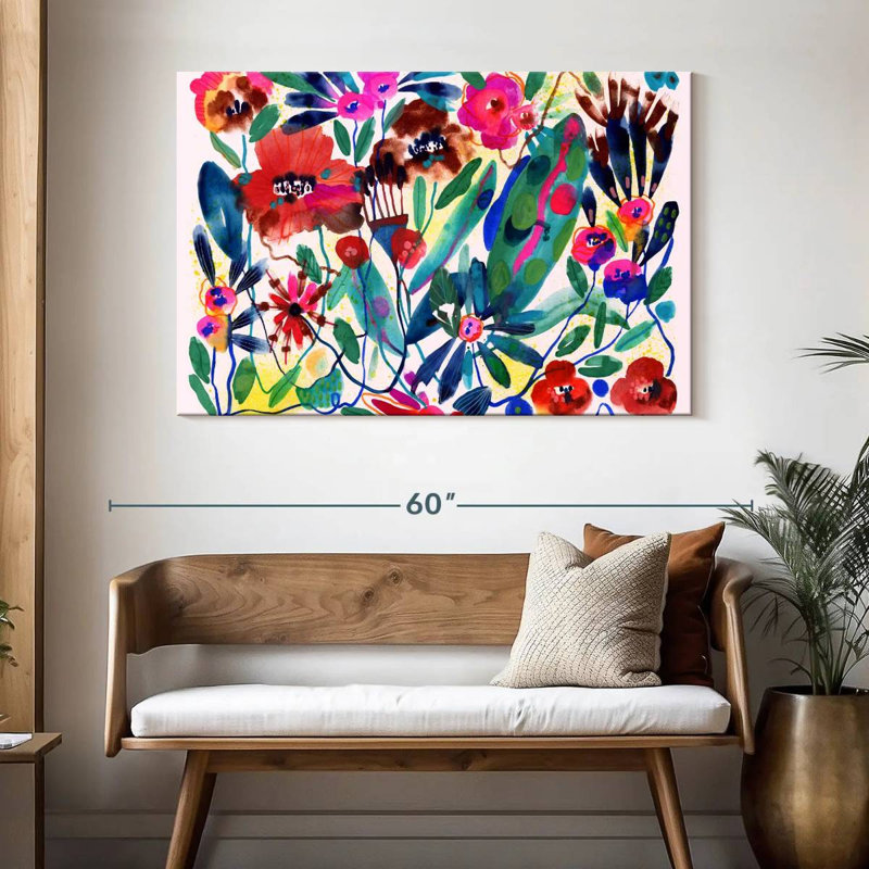 Jardin sauvage vibrant, H 32 po x l 48 po