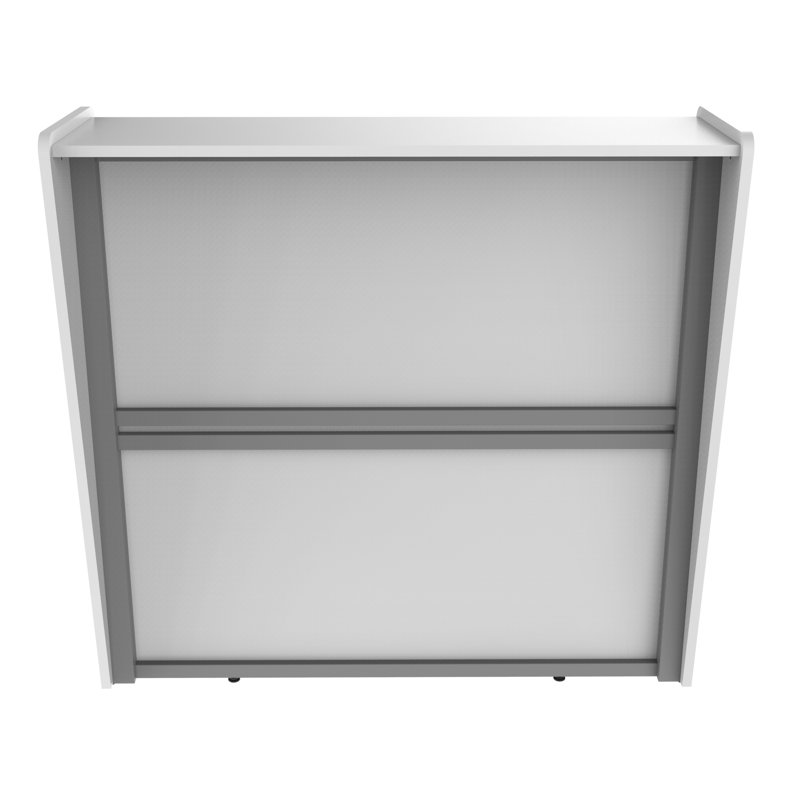 Bureau de réception rectangulaire en stratifié Previlus, Blanc