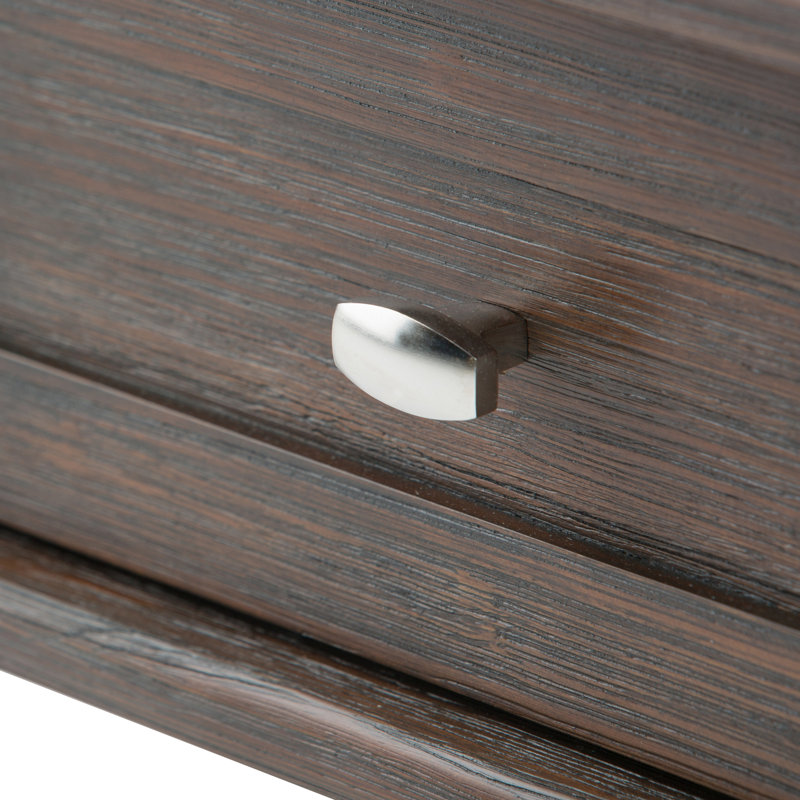 Farmhouse Brown Wood and Metal End Table with Storage