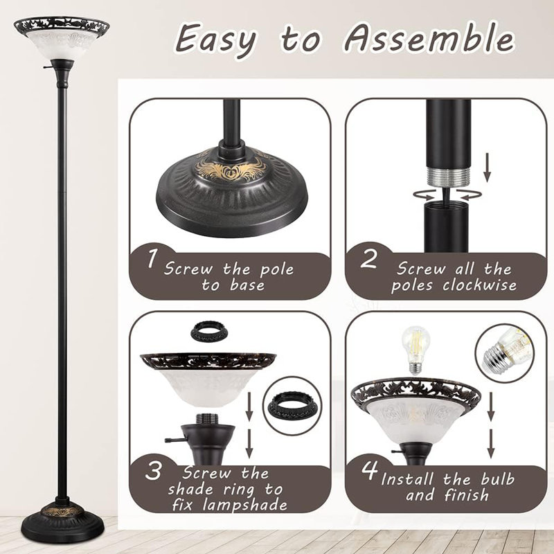 Debbera 70'' Torchiere Floor Lamp
