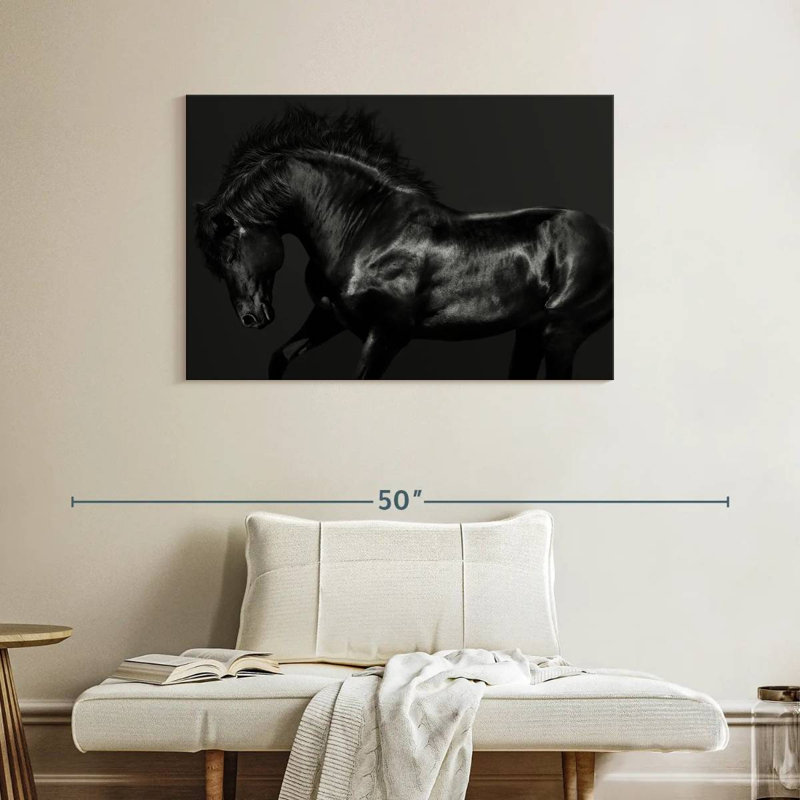 Stallion Black On Black, 26" H x 39" W