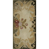 Cream Color Open Field Antique American Folk Art Small Scatter Size Hooked Rug