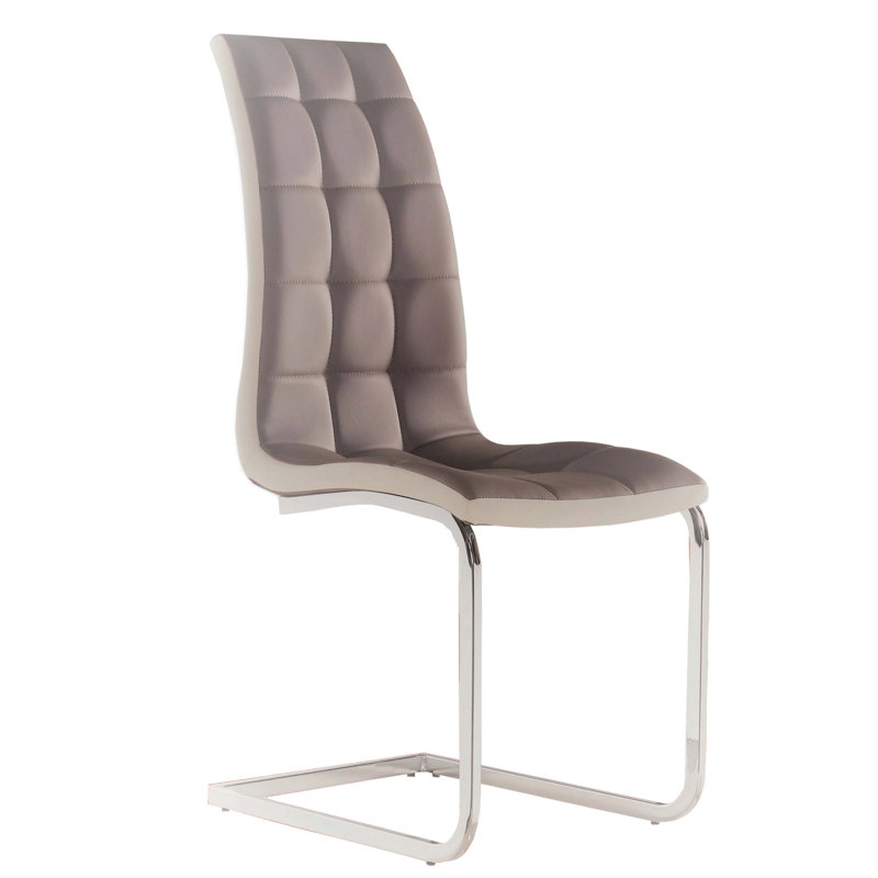 Chaise de salle à manger rembourrée Witherspo, Wengé / Blanc