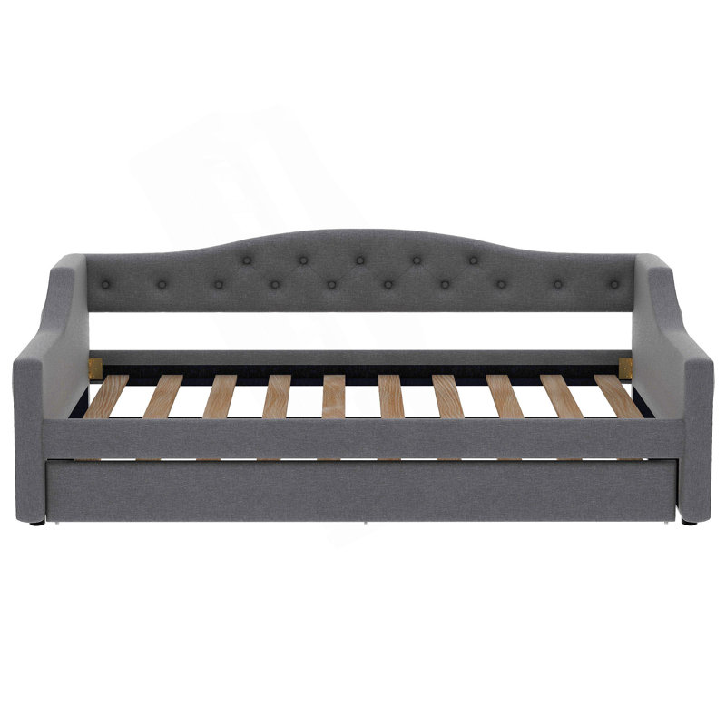 Upholstered Daybed With LED Belt And Trundle, A Versatile And Comfortable Addition For Relaxation And Guest Accommodation