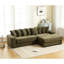 L Shaped Sectional In Corduroy Fabric, Right Chaise, , 8 Pillows, Easy Assembly Piece Couch With Chaise Lounge, Robustness-1895829641