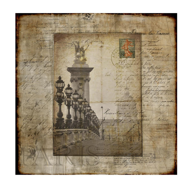 Voyage Through Paris III Print by Chelsea Art Studio, 47" H x 47" W x 1.5" D, Outdoor