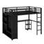 Structure de lit mezzanine avec garde-robe, bureau et tablettes de rangement-75575738-75575739