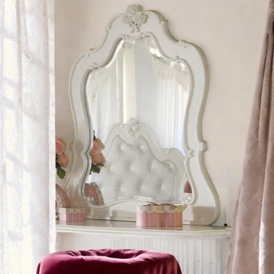 Miroir blanc perle