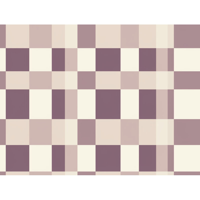 Checkered Comforter, Twin Extra Long Comforter, Purple/Beige Checkered