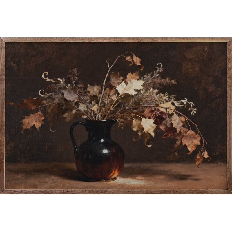 Dried Oak Leaves Dark, H 16 po x l 24 po
