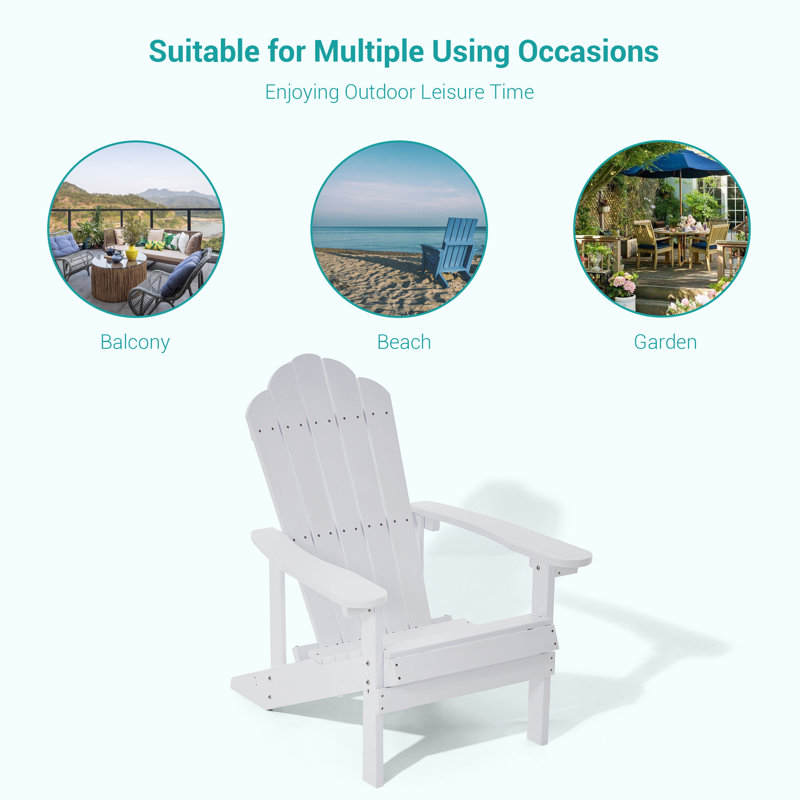 Chaise Adirondack en plastique Harb, Blanc
