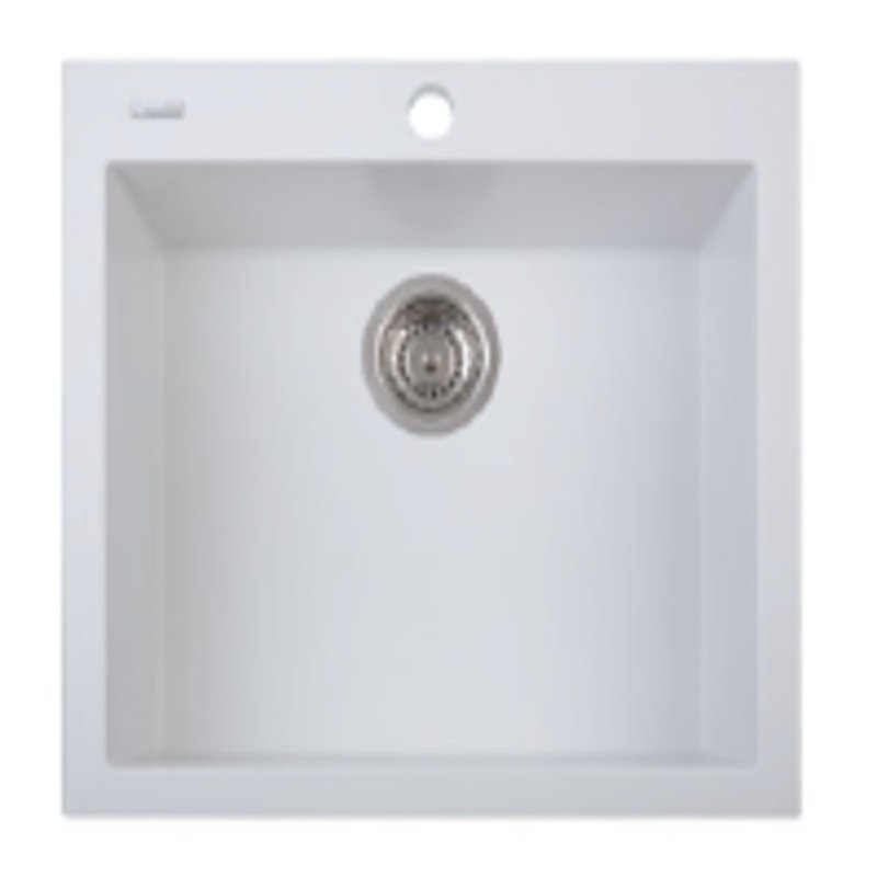 23" L x 20" W Drop-In Quartz Kitchen Sink, Milk White