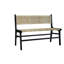 Banc compact élégant noir 47,2 po avec confort tissé à la main-1674885847
