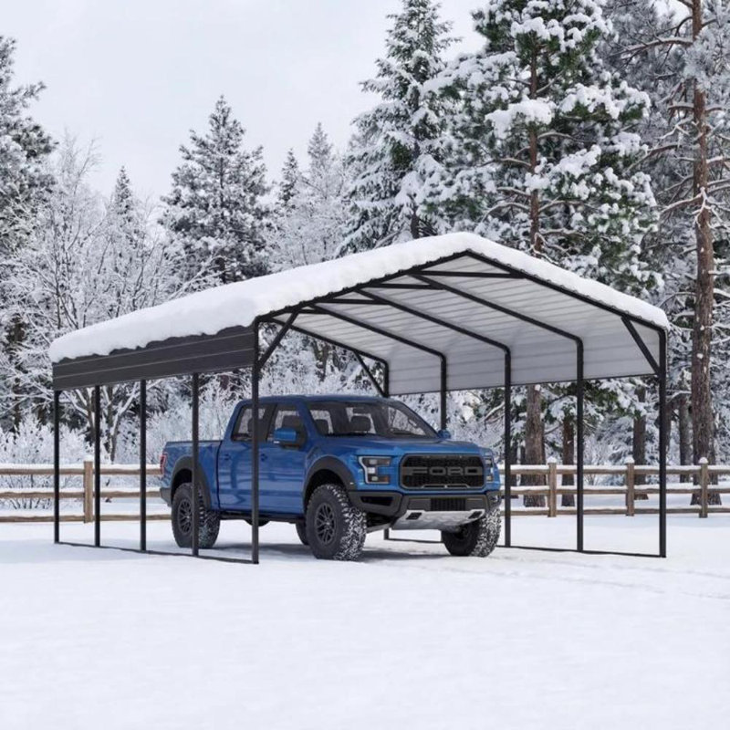 20 FT Galvanized Steel Carport, 12 Ft. W x 20 Ft. D