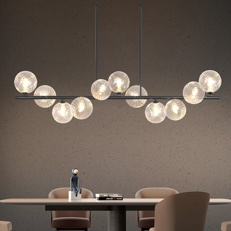 11-light Chandelier Black Modern Light Bubble Pendant Lights Fixture Large Chandelier For Kitchen Island Dining Room