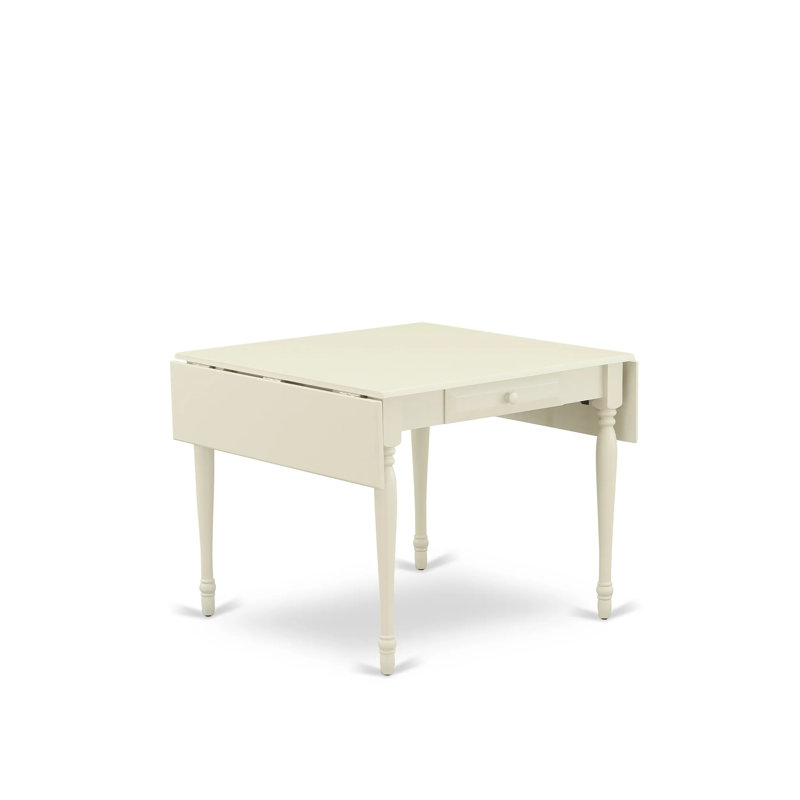 L'ensemble 5 pièces de table et chaises de cuisine comprend une table de salle à manger rectangulaire avec Dropleaf et 4 chaises rembourrées en similicuir, 36 x 54 pouces, lin blanc