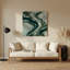 Paysage abstrait 59, art mural en métal vert-323967973