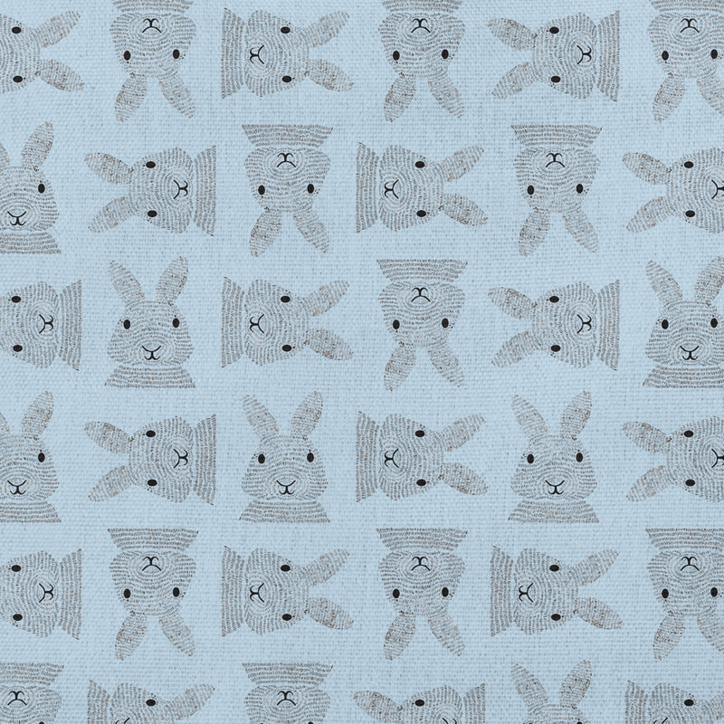 Housse et insert de coussin carré Criss Cross Bunnies, 16 po x 16 po, Après la pluie - bleu