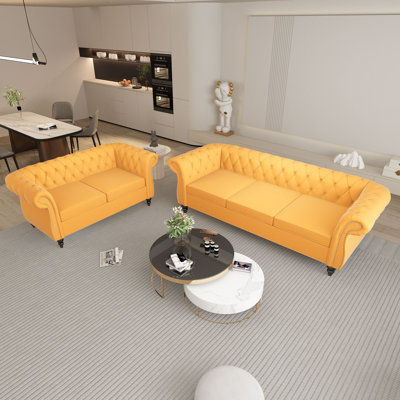 Emara 2 Piece Velvet Living Room Set by House of Hampton