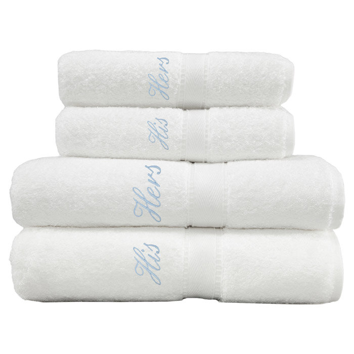 Super Plush Mulit-Size Set, White/light blue