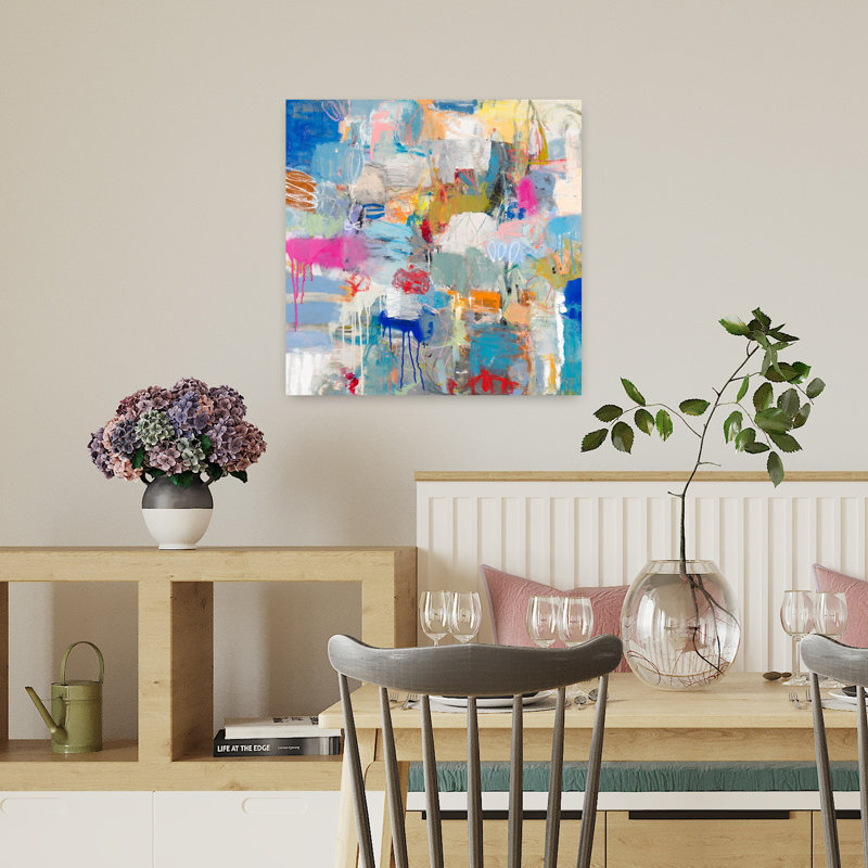 Laguna Beach, art contemporain de plage, 18" H x 18" W