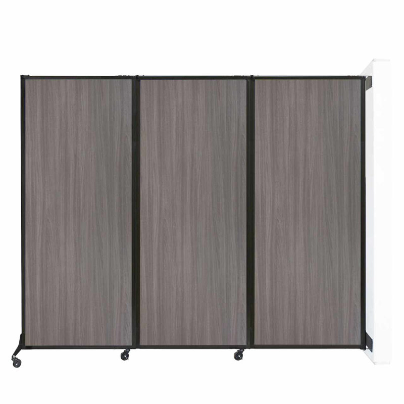 Cloison pliante murale à grain de bois de 8 pi 4 po, H 88 po x L 100 po, Orme gris