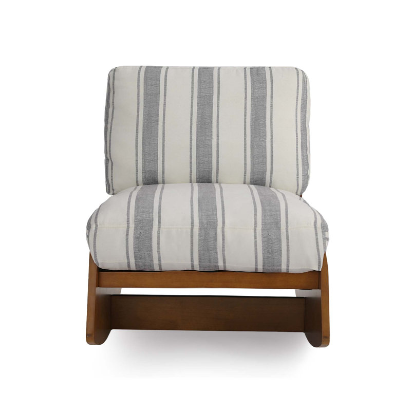 Solid Wood Rocking Chair, Grey Stripe