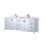 Meuble-lavabo double blanc 84 po X P 22 po D, dessus en quartz blanc et ensemble de robinet-871989733-871989731
